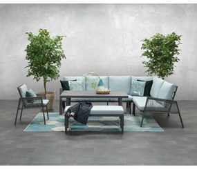 Garden Impressions Brendon lounge dining set 4-delig rechts - mint grijs
