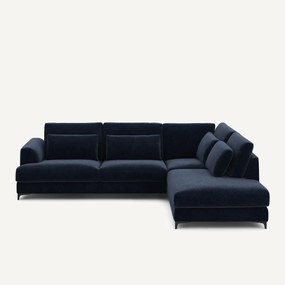 Omvormbare hoekbank rechts in chenille fluweel, Marsile