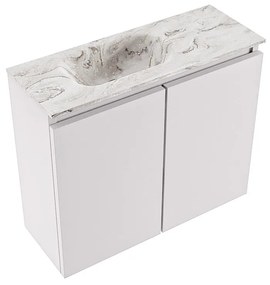 Mondiaz Ture DLux toiletmeubel 60cm cale met wastafel glace links zonder kraangat