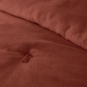 Gematelasseerd dekbed in gewassen effen linnen, Abella