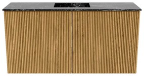 Mondiaz Joya DLux 80cm toiletmeubel oak met wastafel faye midden zonder kraangat lava