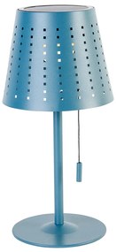 Buiten tafellamp blauw incl. LED 3-staps dimbaar oplaadbaar en solar - Ferre