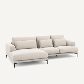 XL hoekbank met longchair, links, in gemêleerd canvas, MARSILE