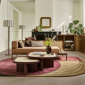 Set van 2 kaarshouders in amberkleurig glas, Fauvita