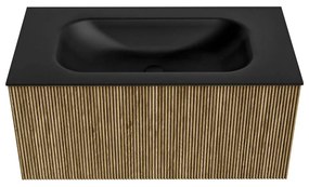 Mondiaz Kurve 90cm badmeubel dusk met 1 lade en wastafel big small midden zonder kraangat urban