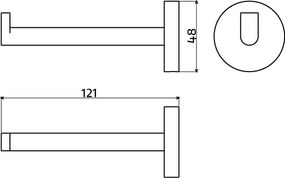 Clou Flat toiletrolhouder recht chroom