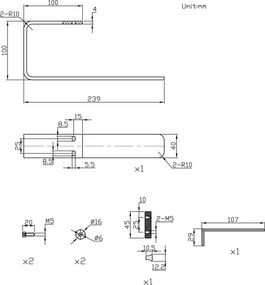 Eastbrook Warrington handdoekhouder 24cm messing geborsteld