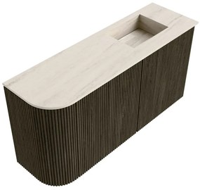 Mondiaz Joya DLux 80cm toiletmeubel ronding links shadow met wastafel faye rechts zonder kraangat meli