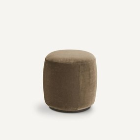 Poef van fluweel, Rosebury, ontwerp door Emmanuel Gallina