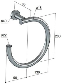 Hotbath Cobber Handdoekring Chroom CBA08