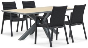 Tuinset 4 personen 181 cm Aluminium/textileen Grijs Osmen Joliet/Palermo