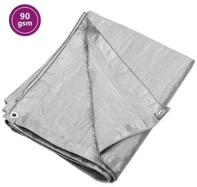 vidaXL Dekzeil 90 g/m² 3x5 m HDPE grijs