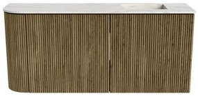 Mondiaz Joya DLux 90cm toiletmeubel ronding links dusk met wastafel faye rechts 1 kraangat ostra