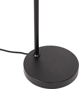 Design tafellamp zwart met messing en amber glas - Zuzanna