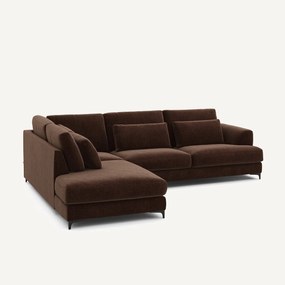 Hoekslaapbank links fluweel chenille, Marsile