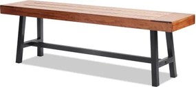 VEVOR Tuinbank, 160 cm Grote Houten Tuinbank met Metalen Poten voor Buitengebruik, Draagvermogen 227 kg, Tuinbank in Park, Eetbank, Terrasbank voor Tuin, Park, Tuin, Veranda etc.