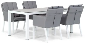 Tuinset 4 personen 180 cm Outdoor textiel Wit Lifestyle Garden Furniture Parma/Margao