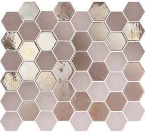 The Mosaic Factory Valencia hexagon glasmozaïek tegels 28x33 roze
