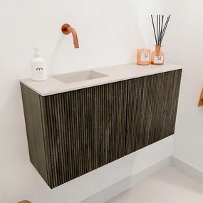 Mondiaz Joya DLux 80cm toiletmeubel shadow met wastafel faye links zonder kraangat meli