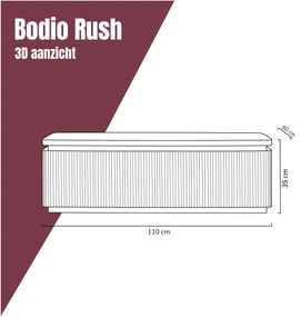 Salontafel Gouden Ribbels Rechthoekig - 110 X 60cm.