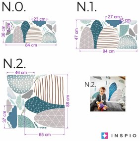 INSPIO Muurstickers - Heuvels en wolkjes