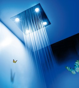 Tres Shower Technology elektronische inbouwthermostaat met waterval plafonddouche en lichttherapie