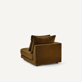 Halve bank links, modulair, van fluweel, TIBERIO