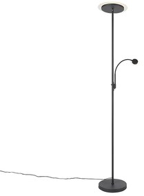 Moderne vloerlamp zwart incl. LED met leesarm - Chala