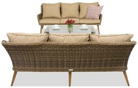 Garden Point Bilbao Coffee tuinmeubelen met kleine tafel voor 6 personen bruin