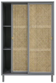 HKliving Webbing Webbing Kast Met Schuifdeuren Grijs - 95x40x140cm.