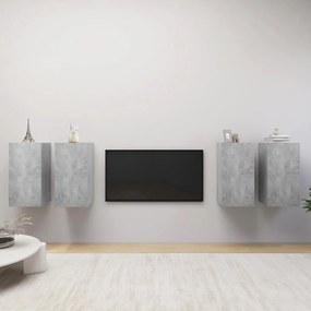 vidaXL Tv-meubelen 4 st 30,5x30x60 cm spaanplaat betongrijs