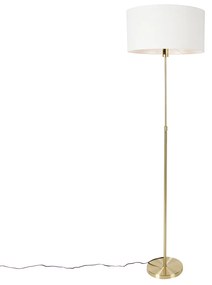 Vloerlamp verstelbaar goud met kap wit 50 cm - Parte