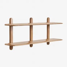 Wandplank In Hout Veleta Mangohout & ↔︎ 130 Cm & 2 Schappen - Sklum