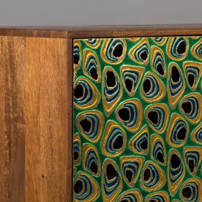 Kleurrijk Dressoir Mangohout - 95x40x80cm.