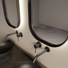 Gliss Design Plato spiegel met LED-verlichting 50x100cm mat zwart