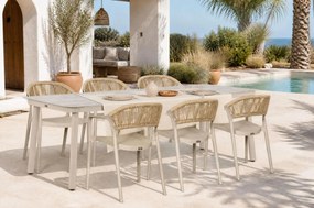 Tuinset 6 personen 220 cm Kunststof Taupe Domani Furniture Toscano/Tavano
