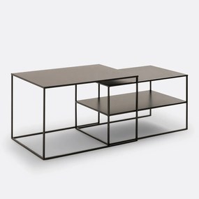 Set van 2 nesting salontafels in staal, Miva