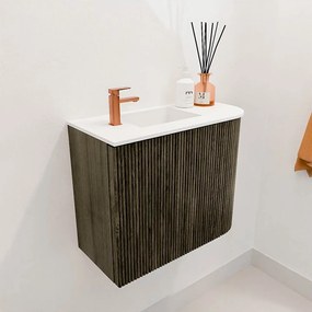 Mondiaz Joya 50cm toiletmeubel ronding rechts shadow met wastafel faye links 1 kraangat talc