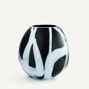Handgeblazen glazen vaas, H20 cm, Neza
