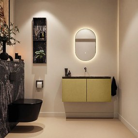 Mondiaz Ture DLux toiletmeubel 100cm oro met wastafel lava midden zonder kraangat