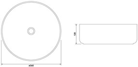 Brauer Circle waskom keramiek 36cm grijs mat