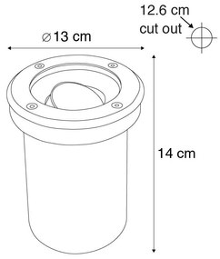 Set van 6 buiten grondspot zwart verstelbaar IP65 - Delux Modern GU10 IP65 Buitenverlichting