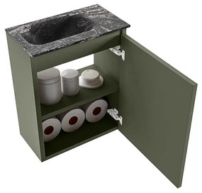 Mondiaz Ture DLux toiletmeubel 40cm army met wastafel lava links zonder kraangat