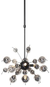 Design hanglamp zwart en smoke glas 4-lichts - Explode Design G9 rond Binnenverlichting Lamp