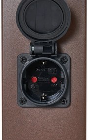 Buitenlamp roestbruin met helder glas 45cm IP44 met stopcontact en bewegingssensor - Malios