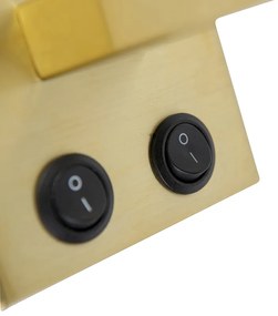 Art deco wandlamp goud met zwarte kap - Brescia