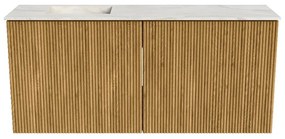 Mondiaz Joya DLux 90cm toiletmeubel oak met wastafel faye links 1 kraangat ostra