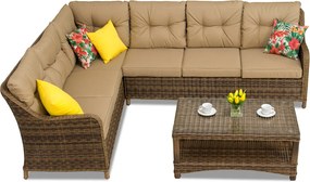 Tuinhoek met tafel Toledo Hoek bruin Tuinpunt