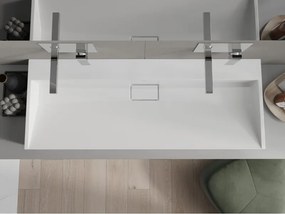 Mexen Ava waskom voor op het aanrecht van conglomeraat B/O 120 x 46 cm, wit - 23011200