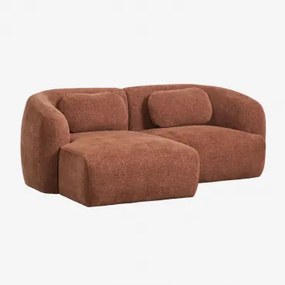 2-delige Linker Modulaire Chaise Longue Bank In Chenille Coquette Chenille Roestbruin - Sklum